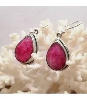 Boucles d'oreilles argent et racine de rubis Shantilight