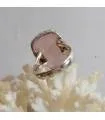 Bague argent vintage pierre naturelle quartz rose