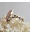 Bague argent vintage pierre naturelle quartz rose