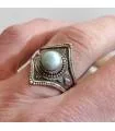 Bague ethnique argent pierre naturelle larimar