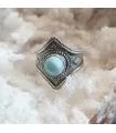 Bague ethnique argent pierre naturelle larimar