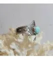 Bague ethnique argent pierre naturelle larimar