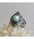 Bague ethnique argent pierre naturelle larimar