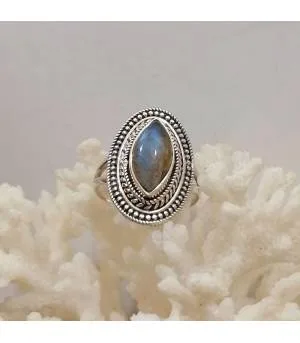 Bague Vrishti-Patha – Argent 925 & Labradorite