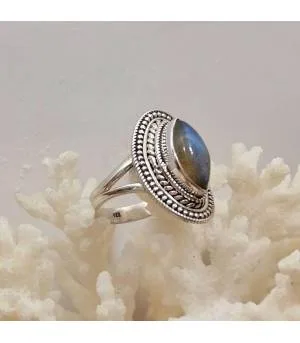 Bague Vrishti-Patha – Argent 925 & Labradorite