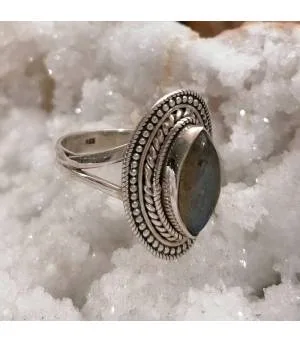 Bague Vrishti-Patha – Argent 925 & Labradorite
