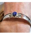 Bracelet argent ethno tribal pierre naturelle de lapis lazuli