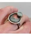 bague ethnique argent et pierre bleue d'aigue-marine