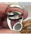 bague ethnique argent et pierre bleue d'aigue-marine