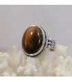 Bague argent bijou homme femme oeil de tigre