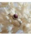 Bague "square" en argent et pierre naturelle de rubis