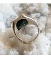 Bague argent chevalière pierre onyx noir.