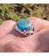 Bague en argent et pierre de turquoise chevalière homme