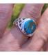 Bague en argent et pierre de turquoise chevalière homme