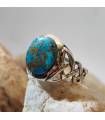 Bague en argent et pierre de turquoise chevalière homme