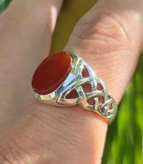 Bague en argent pierre naturelle de cornaline