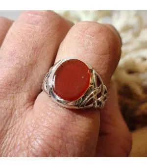 Bague en argent pierre naturelle de cornaline