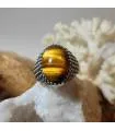 Bague argent chevalière homme oeil de tigre