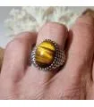 Bague argent chevalière homme oeil de tigre