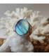 Bague argent épuré chevalière pierre naturelle labradorite