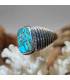 Bague royale turquoise et argent pour homme