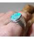 Bague royale turquoise et argent pour homme