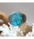 Bague royale turquoise et argent pour homme