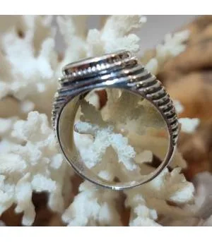 Bague royale chevalière argent onyx noir