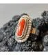 Bague ethnique en argent et corail italien