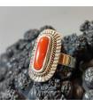 Bague ethnique en argent et corail italien