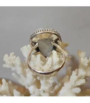 Bague Megha-Rashi – Argent 925 & Pierre de Lune Naturelle