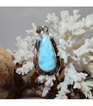 Pendentif en argent pierre naturelle de larimar.