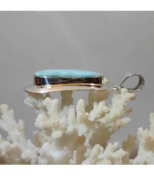 Pendentif en argent pierre naturelle de larimar.