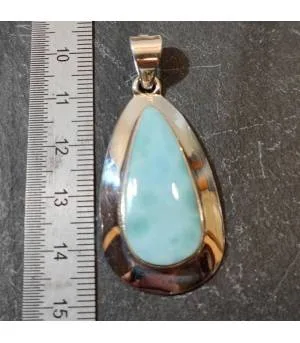 Pendentif en argent pierre naturelle de larimar.