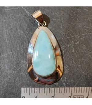 Pendentif en argent pierre naturelle de larimar.