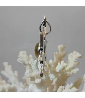 Pendentif "sunshine" argent quartz rutilé doré