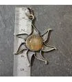 Pendentif "sunshine" argent quartz rutilé doré