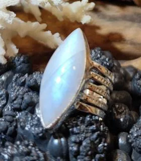 Bague Chandra-Mati – Argent 925 & Pierre de Lune