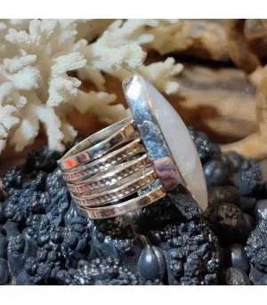 Bague Chandra-Mati – Argent 925 & Pierre de Lune