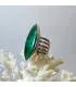 Bague argent bijou ethnique pierre naturelle malachite.