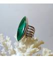 Bague argent bijou ethnique pierre naturelle malachite.