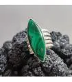 Bague argent bijou ethnique pierre naturelle malachite.