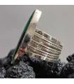 Bague argent bijou ethnique pierre naturelle malachite.