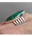 Bague argent bijou ethnique pierre naturelle malachite.