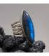 Bague argent pierre naturelle de labradorite bleue