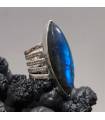 Bague argent pierre naturelle de labradorite bleue