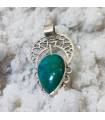 pendentif en argent et pierre naturelle de turquoise