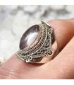 Bague argent bijou ethnique en quartz rose