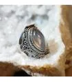 Bague argent bijou ethnique en quartz rose