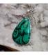 Pendentif arabesque argent bijou ethnique pierre naturelle malachite.